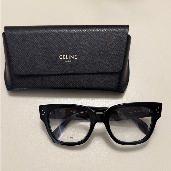Celine acetate shiny black glasses. Brand new with Leather Case.